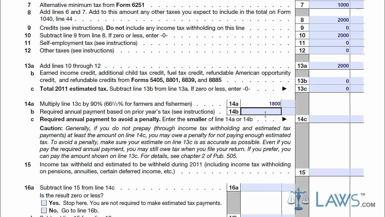 learn how to fill the form 1040-es estimated tax for individuals