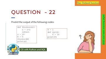 Question - 22 | Class 12th 2023 CS mid-term Paper (morning session) | User Defined function
