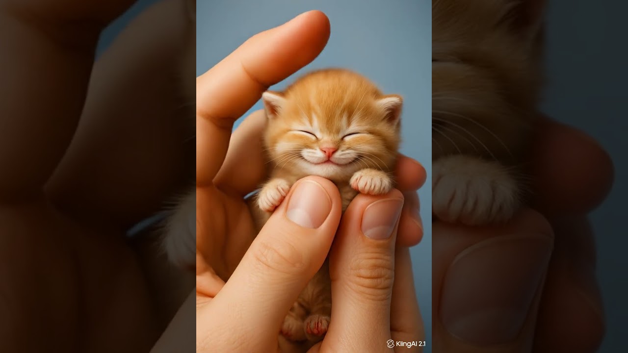 Cat With Hand Soft Ai Video