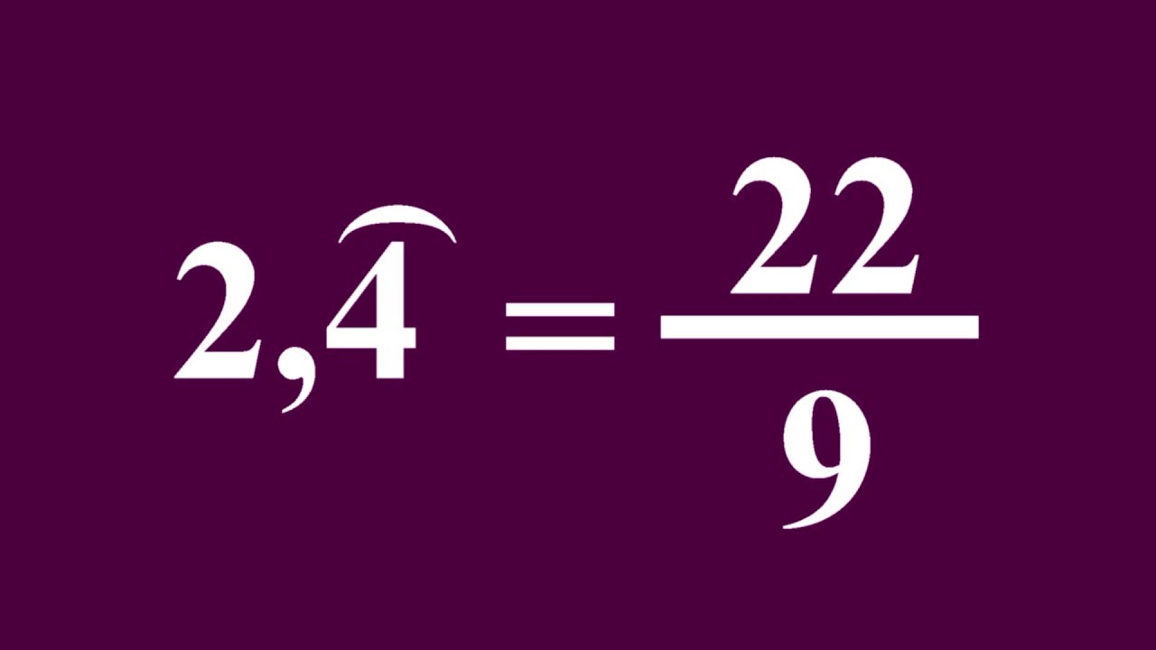 Pasar De Decimal Periodico Puro A Fraccion