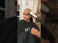 Cute Indian girl headshave at saloon. 
