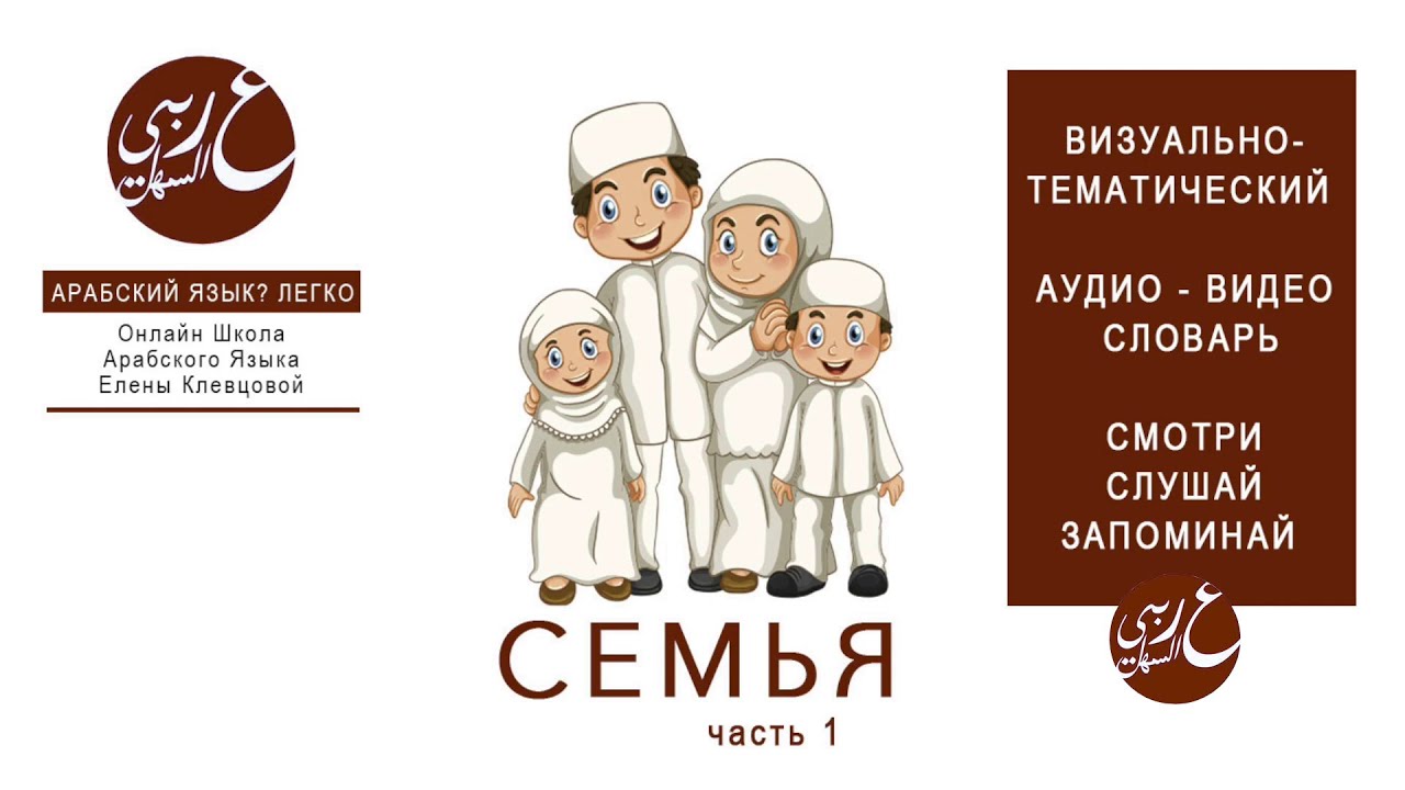 Семья. Часть 1. Словарь арабского языка. Как учить слова без зубрёжки!