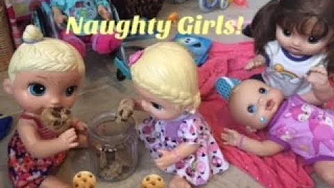 BABY ALIVE: Cassie & Bailey sneak cookies! Very Na...