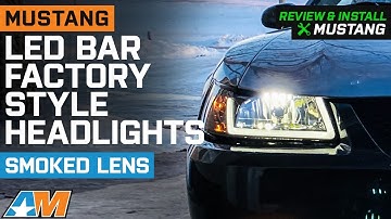 1999-2004 Mustang LED Bar Factory Style Headlights; Chrome Housing Review & Install
