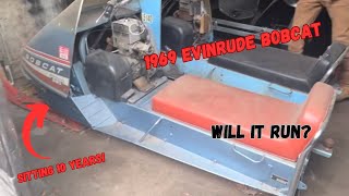 BARNFIND! 1969 EVINRUDE BOBCAT SITTING FOR 10 YEARS.. WILL IT RUN?