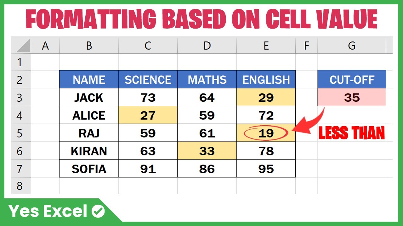 Conditional Formatting Based on Another Cell in Excel - YouTube