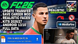 NOVA ATUALIZACAO DE 2026 FIFA 16 MOD EA FC 26 Android Offline Modo Carreira Todo
