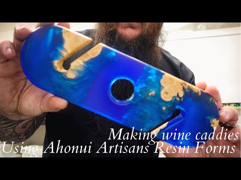 Using Ahonui Artisans Reusable Resin Forms and Acrylic Templates to make wood and resin wine caddies