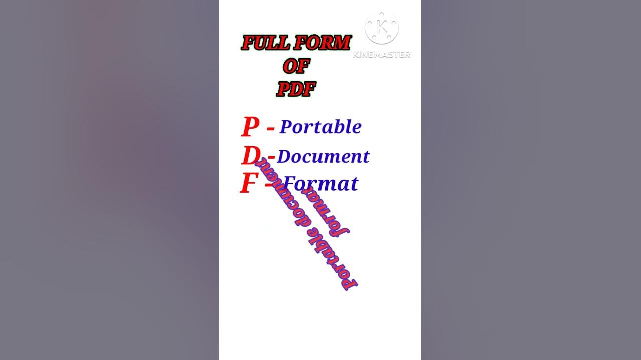 Full form of pdf pdf short youtube