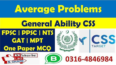Average Problems General Ability CSS | PPSC | GAT | NTS | MPT | One Paper MCQ