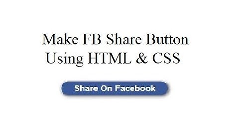 Make Facebook Share Button Using HTML and CSS
