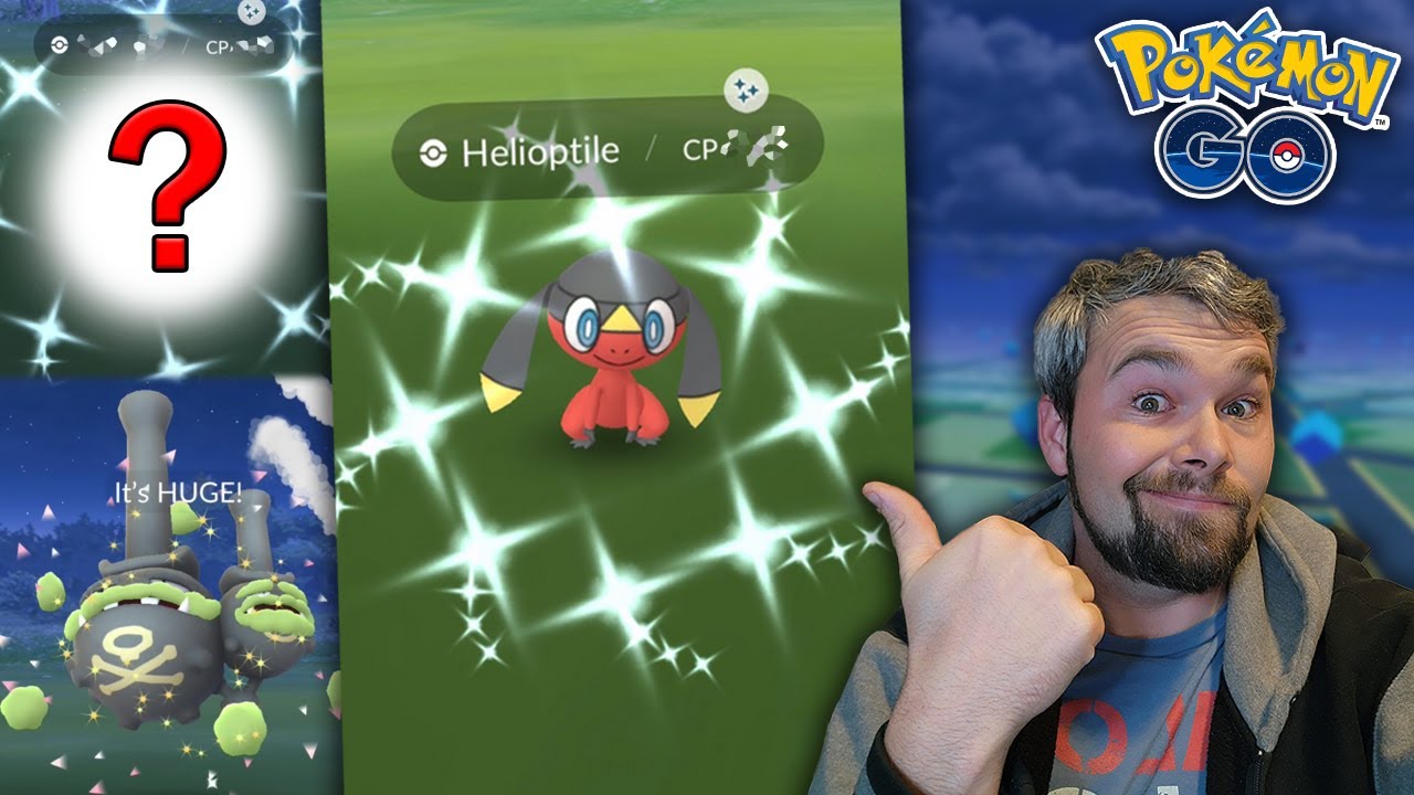 Shiny Helioptile Hunt! Over 50 "Shiny Boosted" Raids (Pokémon GO) YouTube