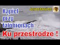 Jarosławiec - niebezpieczna kąpiel przy falochronach w Bałtyku - Baltic Sea storm