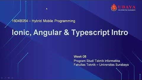 HMP week 8 - Ionic+Angular - Introduction and Installation