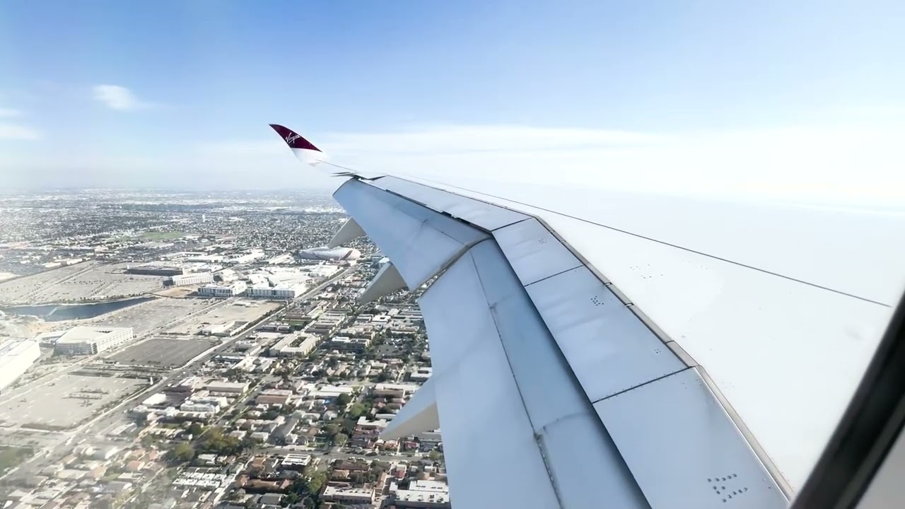 Virgin Atlantic Flight VS7 Landing at Los Angeles International Airport - 22/3/24