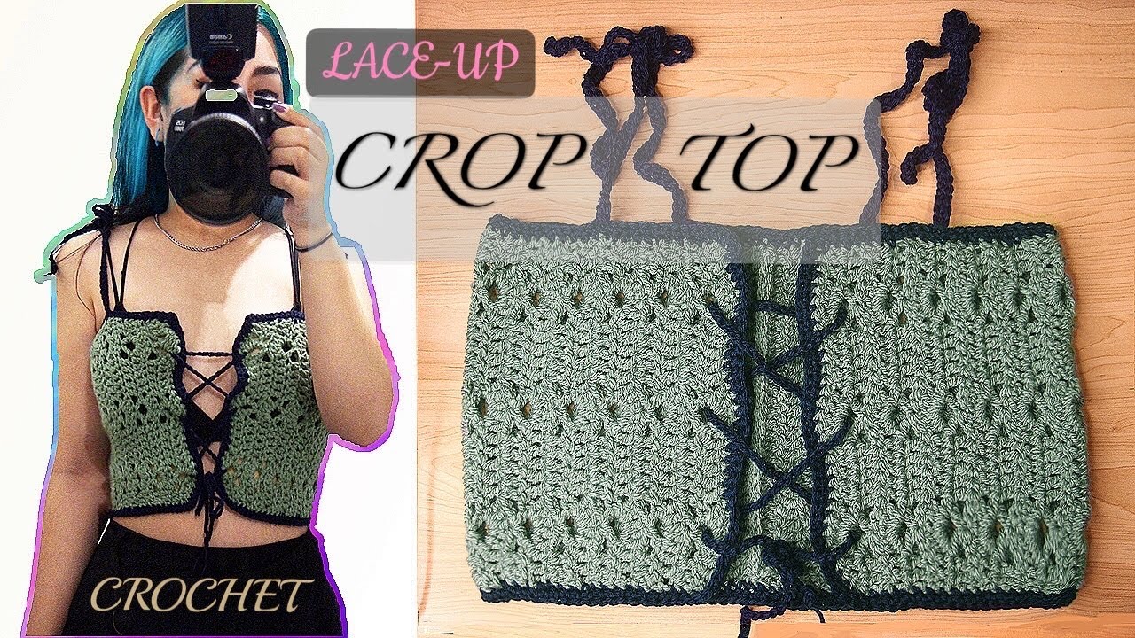 Easy Crochet Lace-up Crop Top 