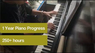 1 Year Beginner Piano Progress - 250+ hours - Self-Taught