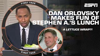 Dan Orlovsky makes fun of Stephen A. for his lunch choice 🥬 | First Take