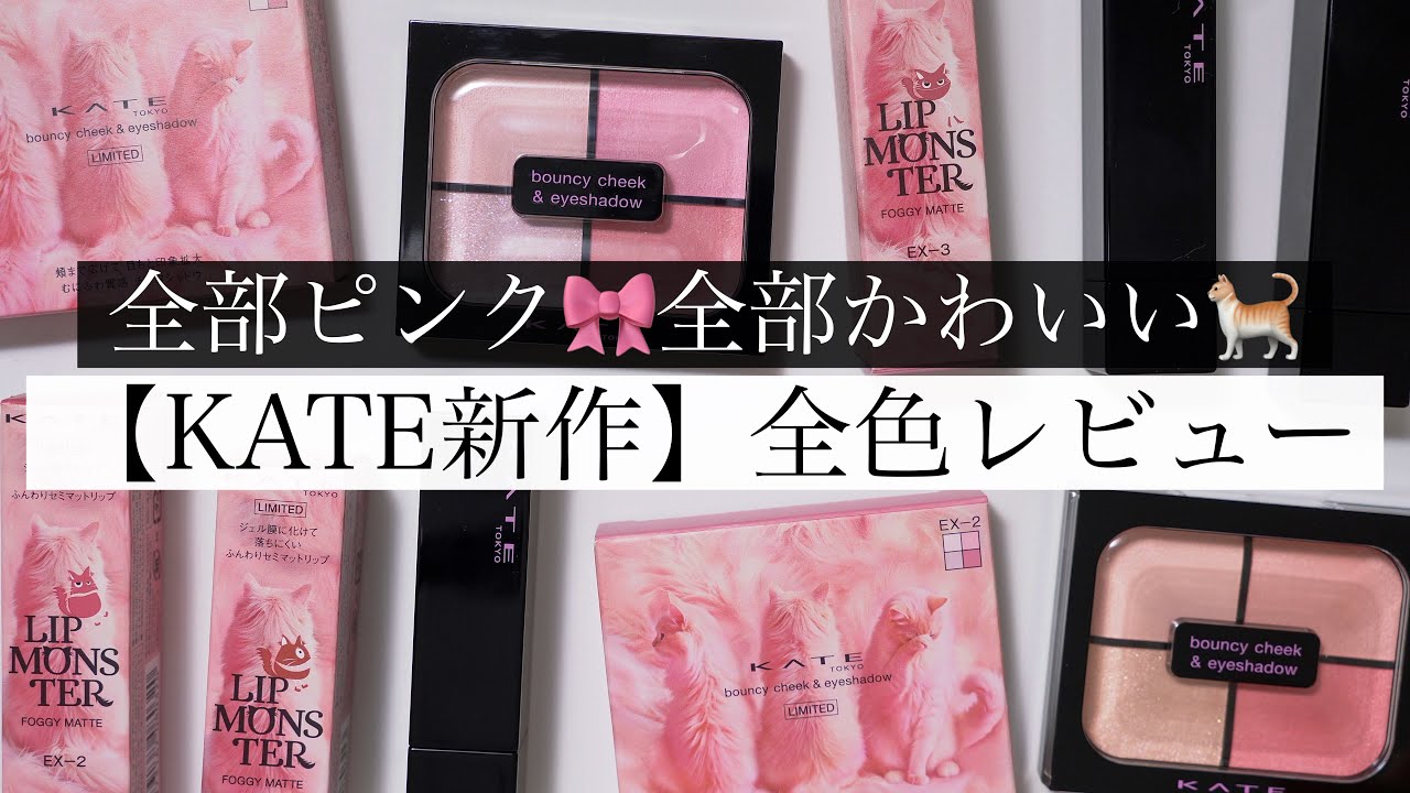 【KATE新作】ピンク好き必見🎀限定リップモンスター＆チークを全色レビュー！