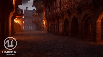 Unreal Engine 5 Early Acces - Medieval Night Scene Test