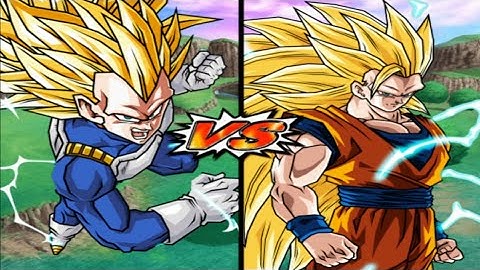 DBZ Budokai Tenkaichi 3 - Vegeta Super Saiyan 3 VS Goku Super Saiyan 3