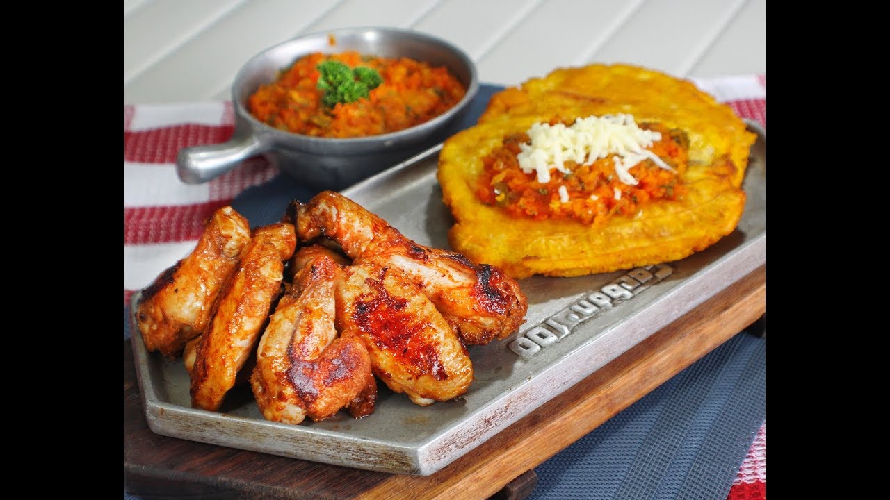 Alitas BBQ Pollo Andino con patacon y hogao pollo campero menu
