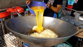 Egg bomb fried rice and spicy food Rojak - Indonesian street food