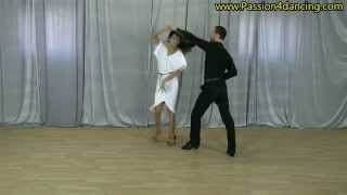 Ladies arm styling in Cha Cha move (Chase Turn)