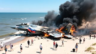 Water tragedy! A Russian SU 57 jet crashes in the sky after being chased by NATO F 16 missiles! 2