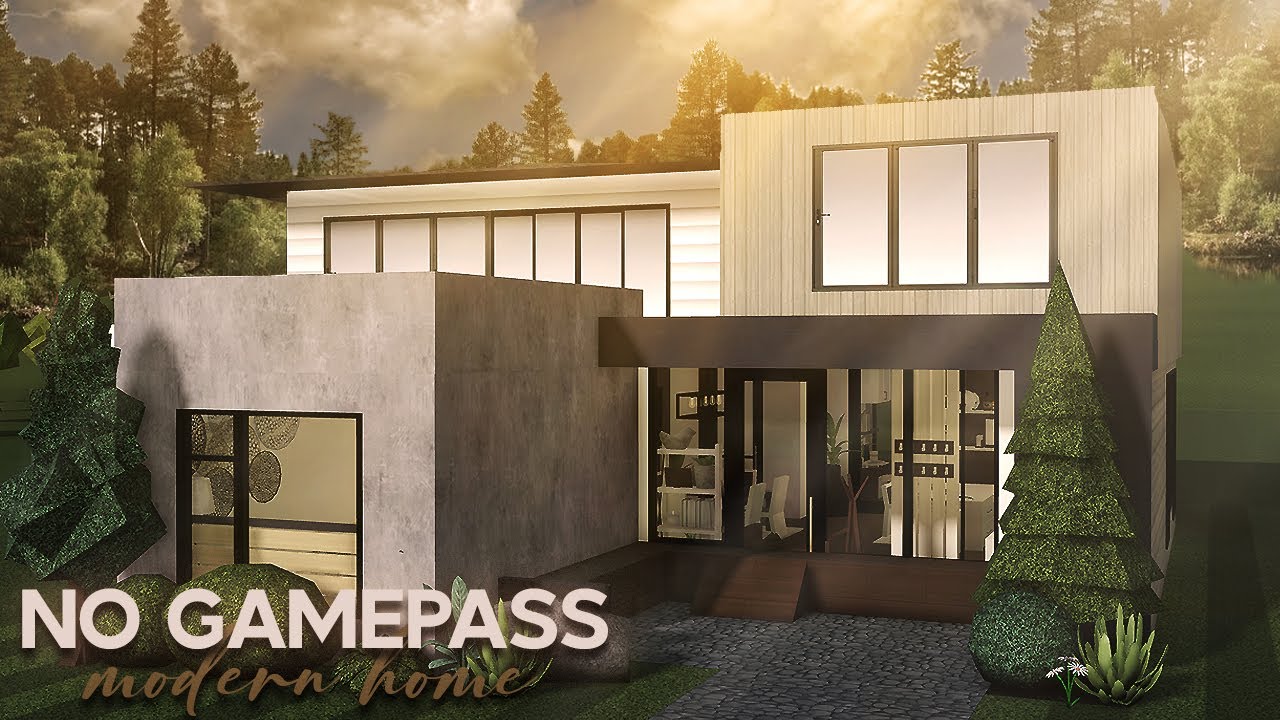 No Gamepass Modern Home | Roblox | Bloxburg House build | Speedbuild ...