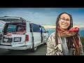 Solo Woman converts Mini Van into stealth Off-Grid Tiny house on wheels.