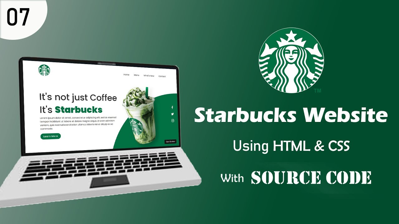 #07 Build a Stunning Starbucks Restaurant Website with HTML & CSS - YouTube