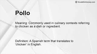 Pollo Meaning