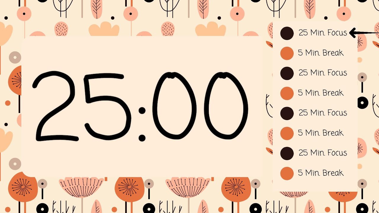 2-Hour Pomodoro Countdown Timer | 25-Min Focus & 5-Min Breaks ...