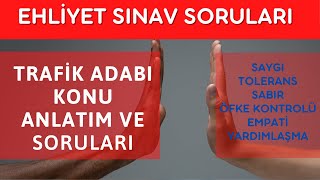 Trafi̇k Adabi Konu Anlatim Ve Soru Çözümü - Ehli̇yet Sinavi Çikmiş Sorular