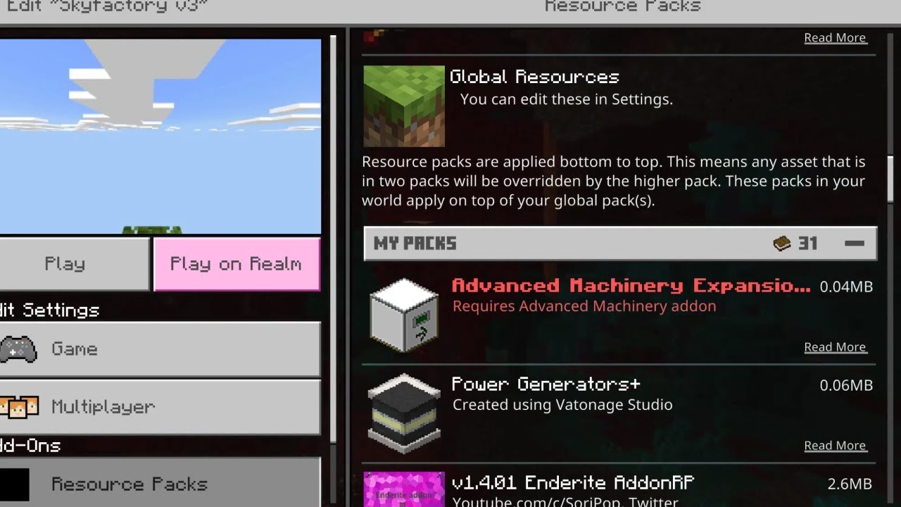 Let's Play Skyfactory V3  on Minecraft Bedrock EP 1 (Lets go!!)