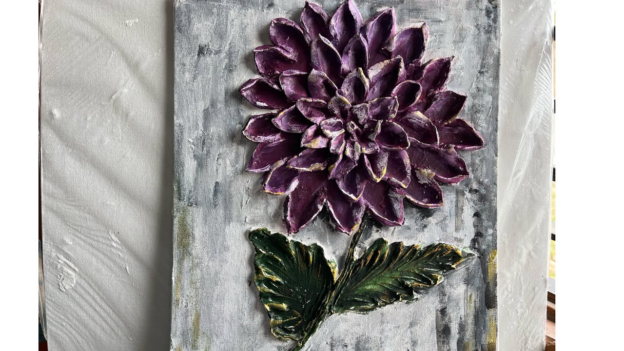 Texture flower painting PART-2 , how to texture flower art, 3d texture ...