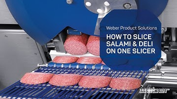 Weber Slicer 804 with salami and boiled sausage