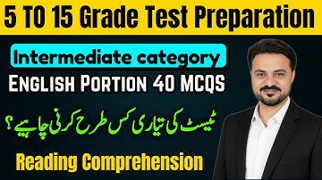 Intermediate Category | Test Preparation| English portion | Reading Comprehension | Online classes