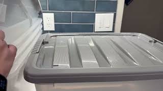 Amazon Basics 19 QT Stackable Plastic Storage Bins with Latching Lids Review