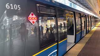 TransLink Alstom Mark V 6091-6105 Departs At Metrotown SkyTrain Station 