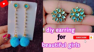 how to make party wear earring at home l diy craft l handmade earring making ideas