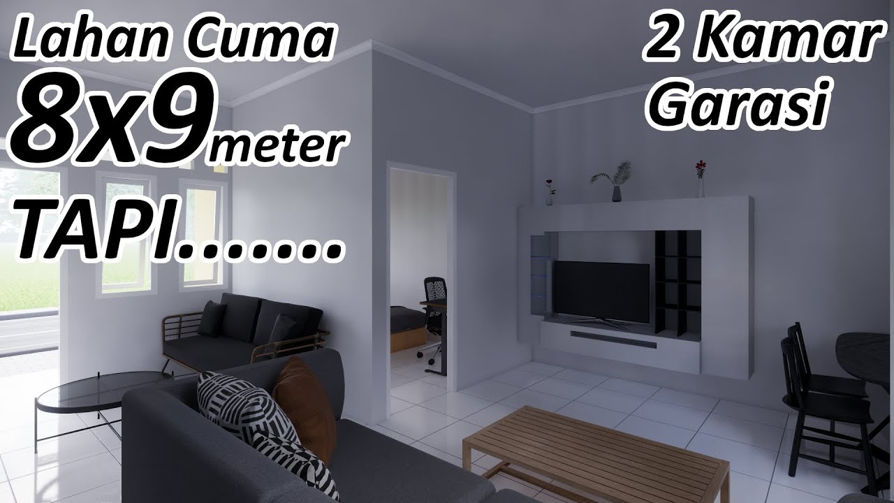 Desain Rumah Sederhana ukuran 8x9 meter YouTube Desain Rumah Sederhana ukuran 8x9 meter YouTube