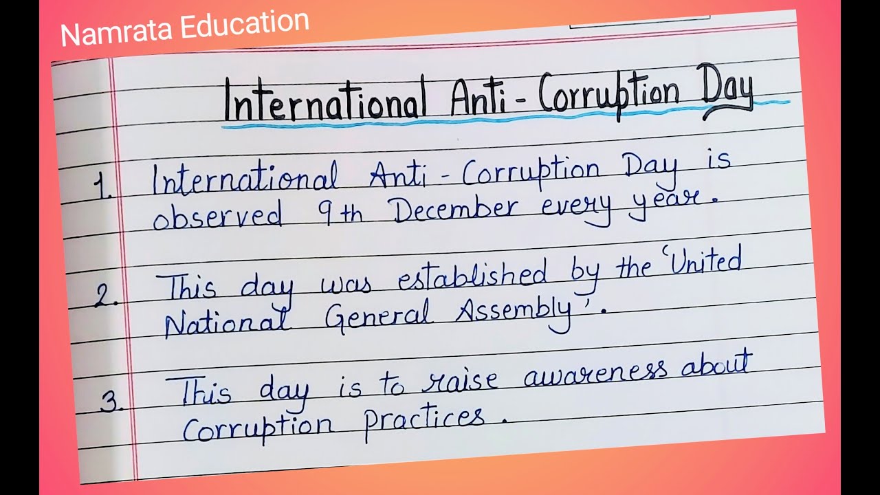 10 lines on International Anti-Corruption Day / Essay on International Anti-Corruption Day