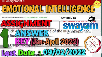 NPTEL Assignment 1 Answer key 2022 || Emotinal Intelligence || Last Date of Submission : 09/02/2022