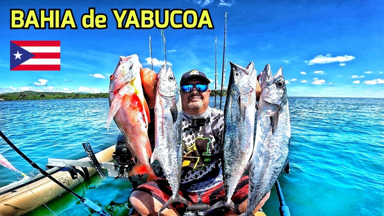 PESCA EN BAHIA DE YABUCOA ○ LUGAR HERMOSO para PESCAR en PUERTO RICO !! ○ Pescando a Kayak