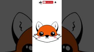 HOW TO DRAW THE FACE OF A KAWAII FOX #1139 #SHORTS #KAWAI