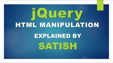 learn jQuery How to manipulate the HTML using jQuery   #jquery   #jquerytutorial