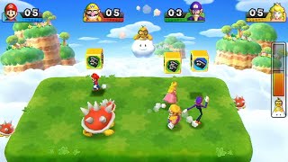 Mario Party 9 Boss Minigames - Sock It to Lakitu - Mario vs Wario vs Waluigi vs Peach