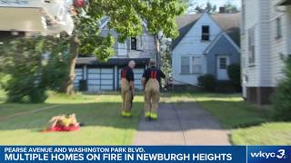 Several departments on scene as three homes catch on fire in Newburgh Heights neighborhood
